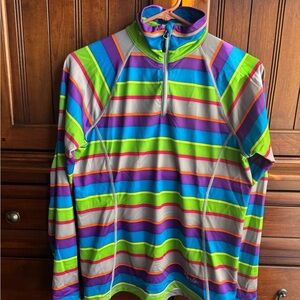 Marker Colorful Striped Quarter-Zip Pullover Base Layer